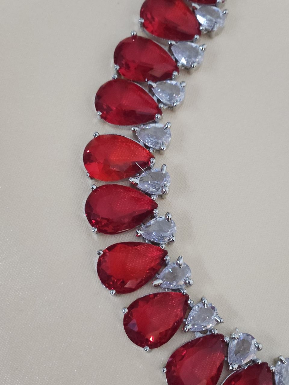 Red Drops Statement AD Necklace