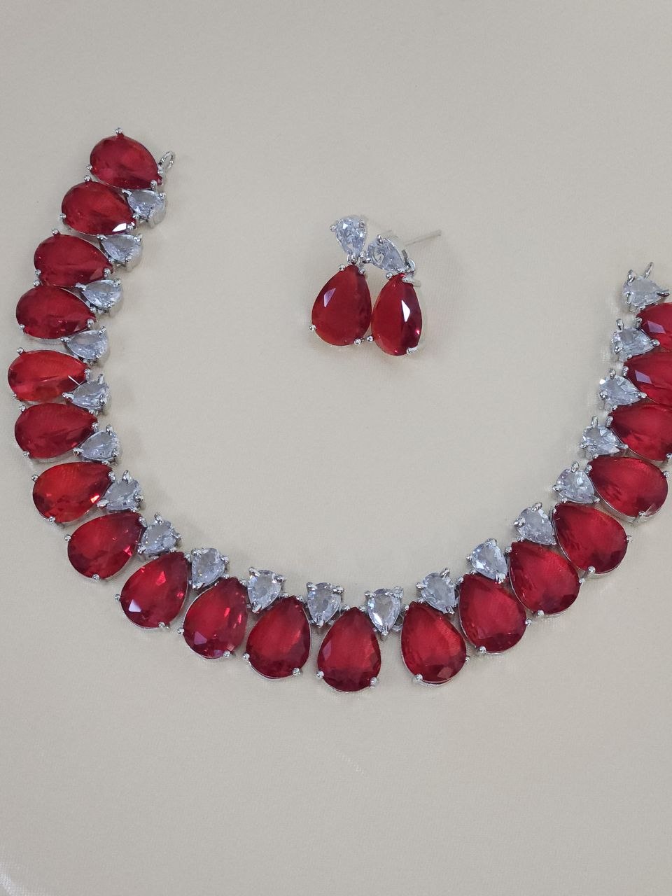 Red Drops Statement AD Necklace