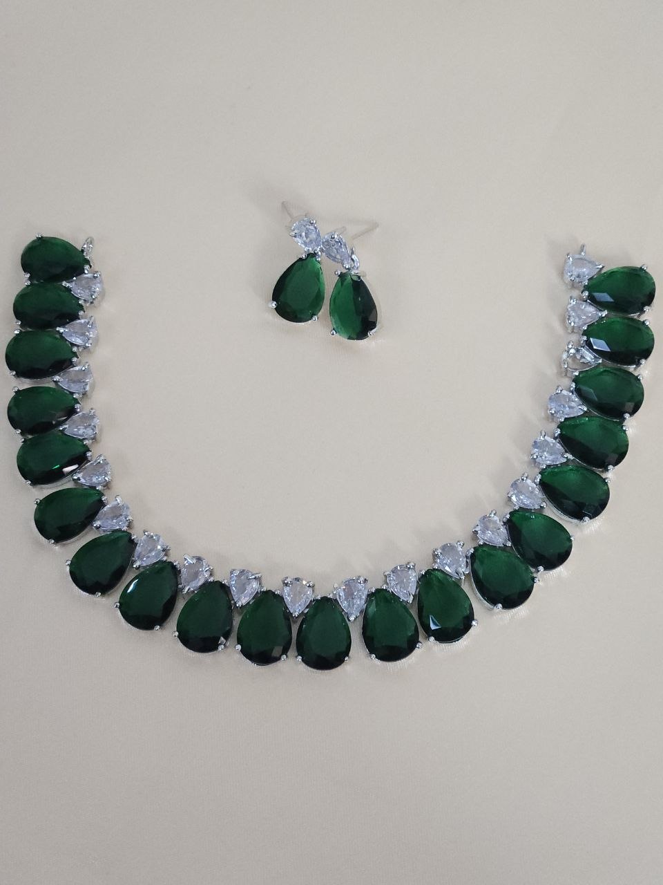 Green Drops Statement AD Necklace