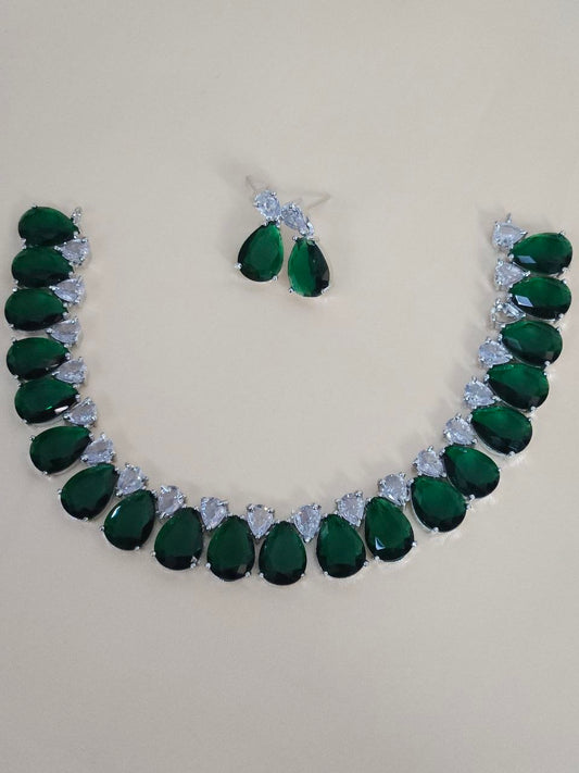 Green Drops Statement AD Necklace