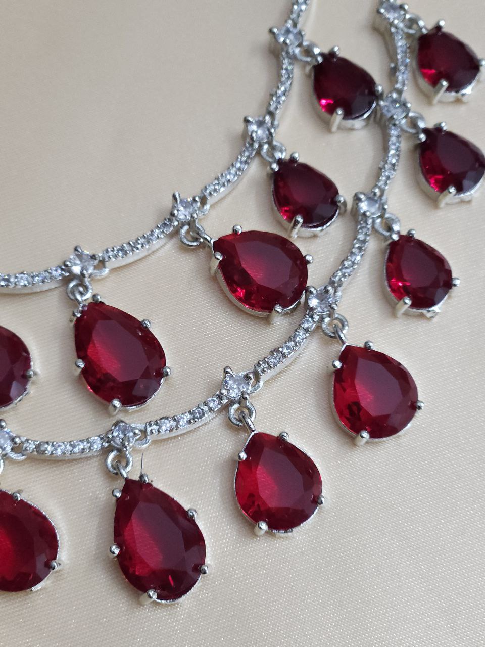 Green 2-Layer Drops AD Necklace