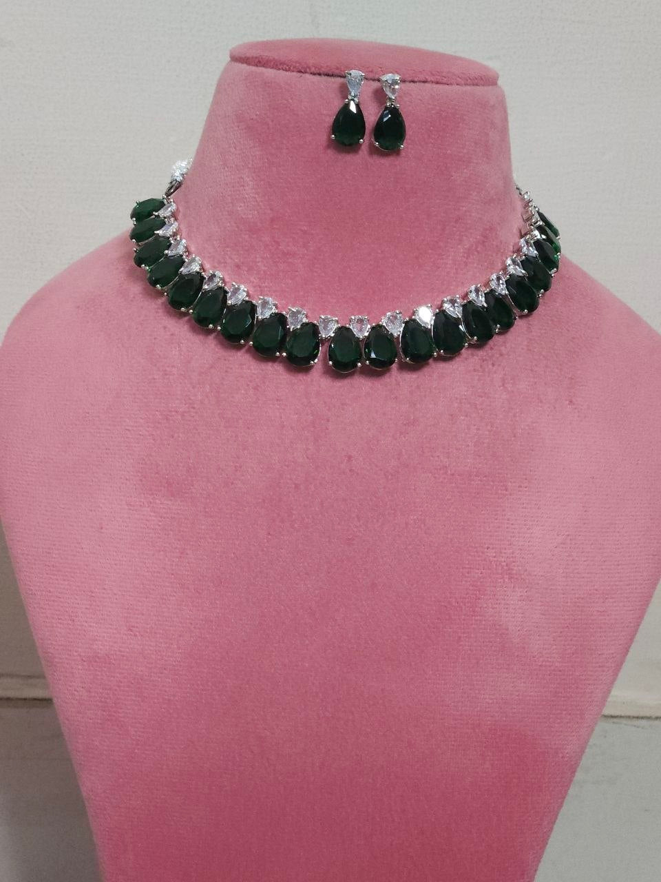 Green Drops Statement AD Necklace