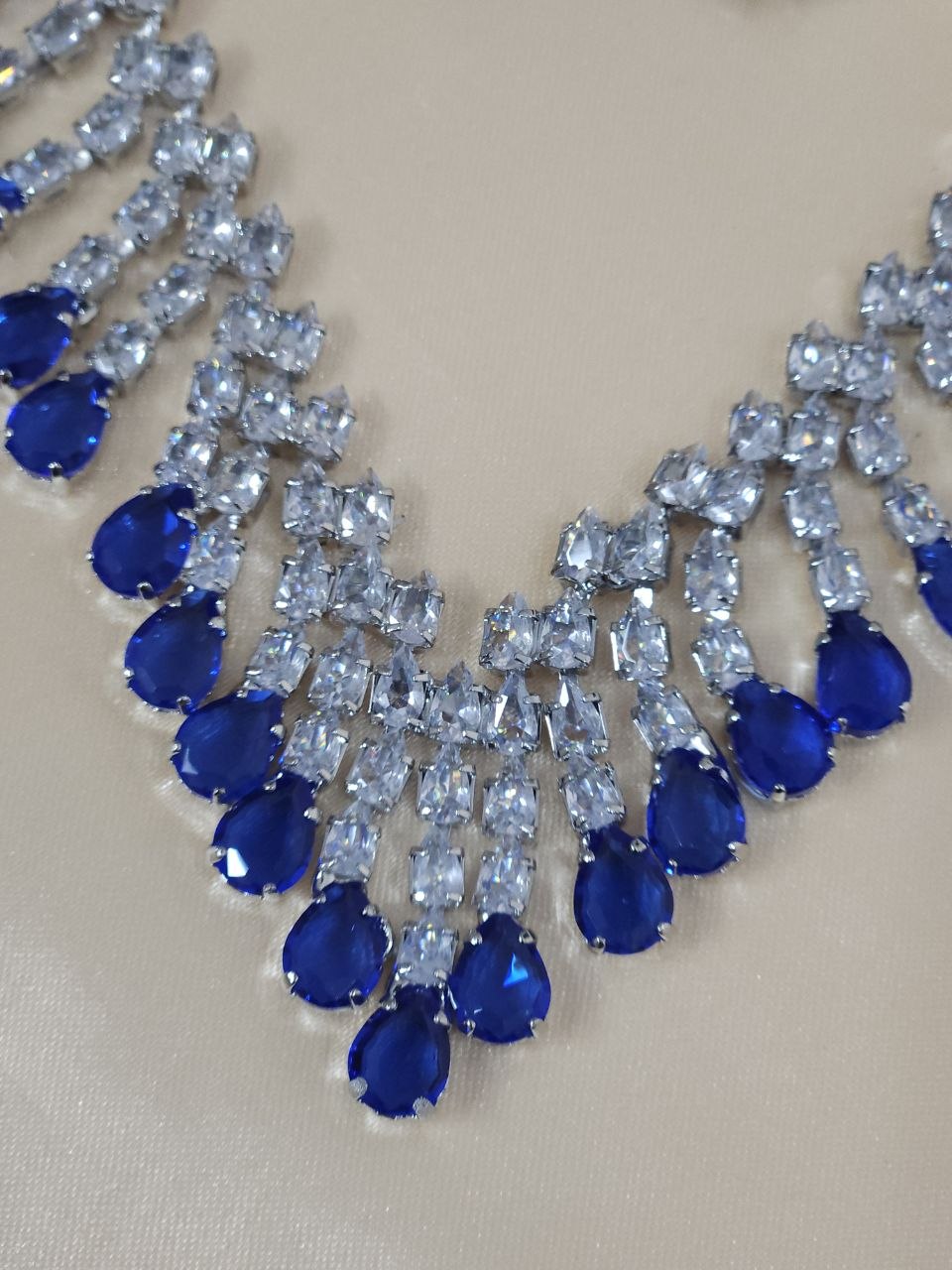 V-Neck Royal Blue AD Necklace