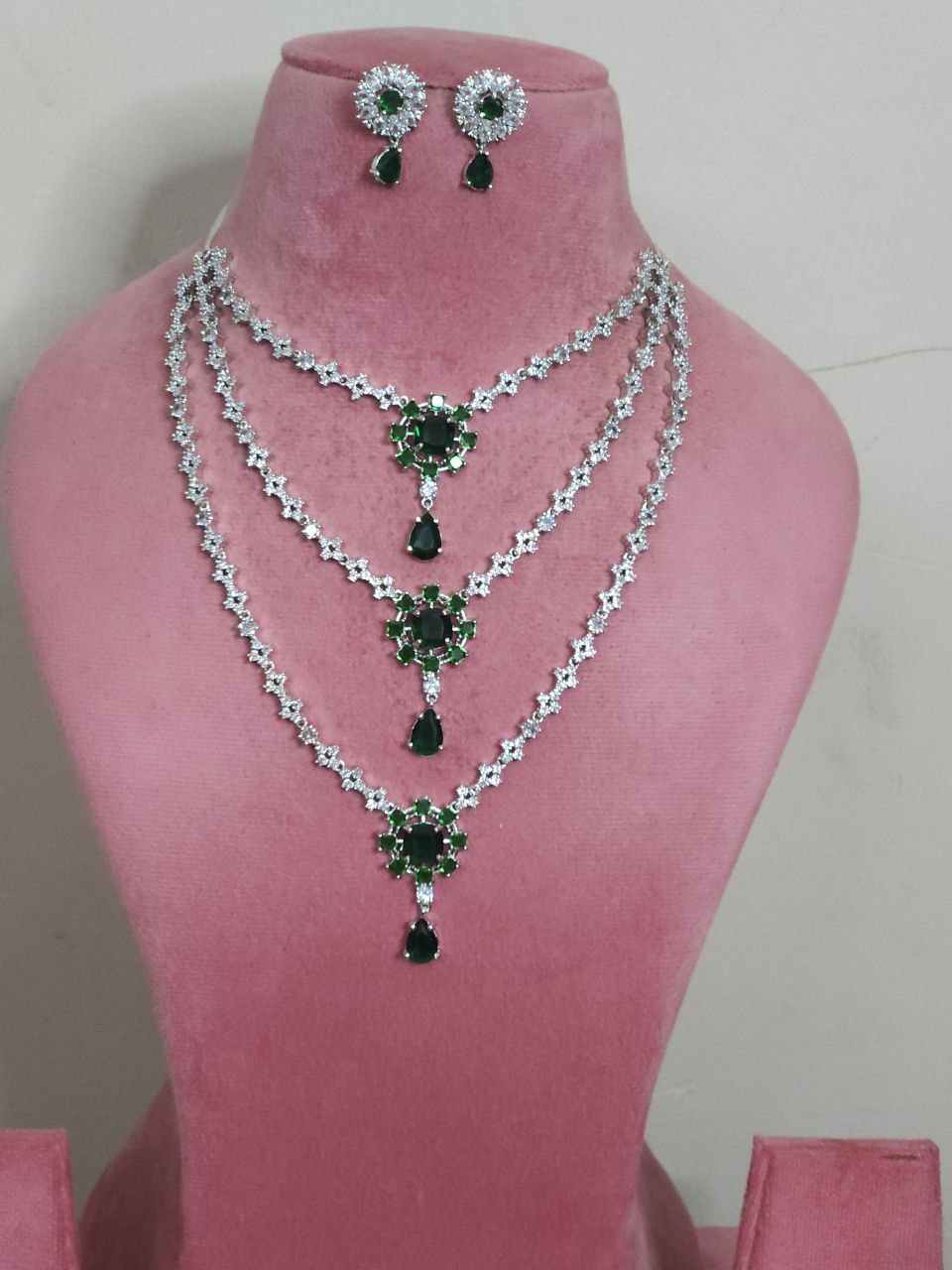 Neeta Ambani 3-Layer AD Necklace