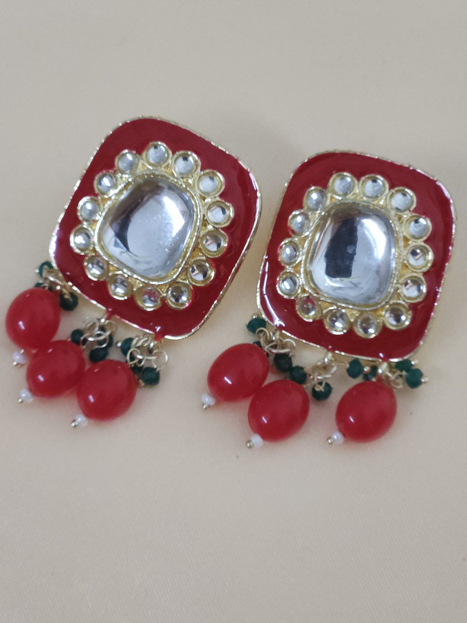 Red Kundan Pearl Choker Necklace