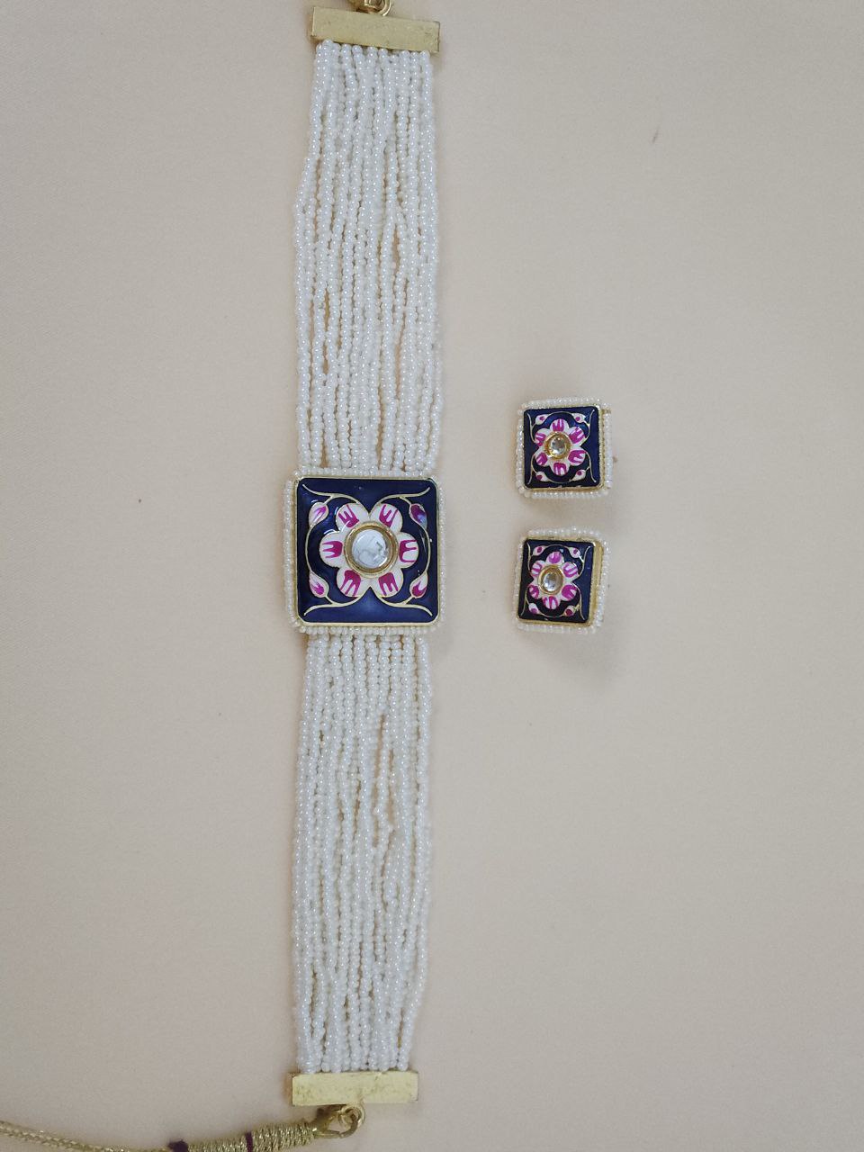 Bajri Moti Purple Choker Necklace