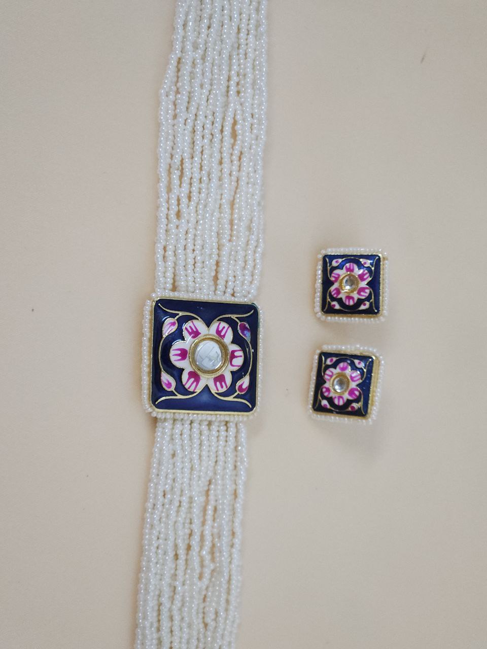 Bajri Moti Purple Choker Necklace