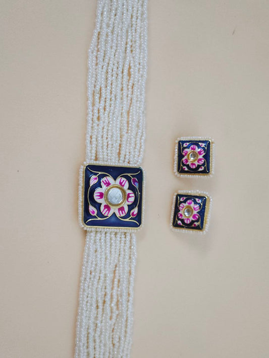 Bajri Moti Purple Choker Necklace