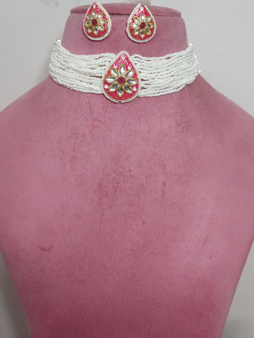 Rani Pink Kundan Choker Necklace