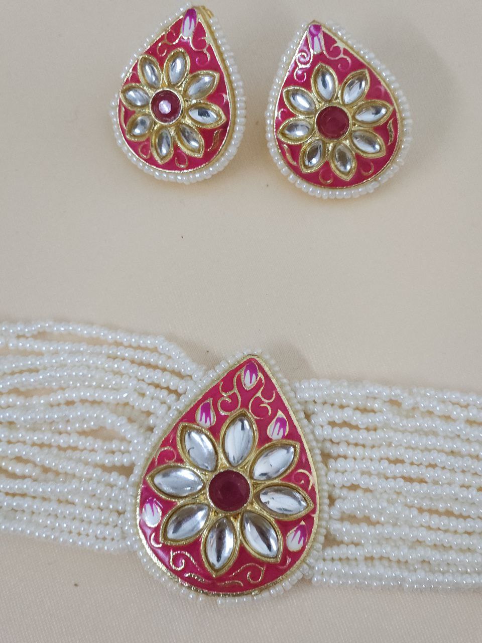 Rani Pink Kundan Choker Necklace
