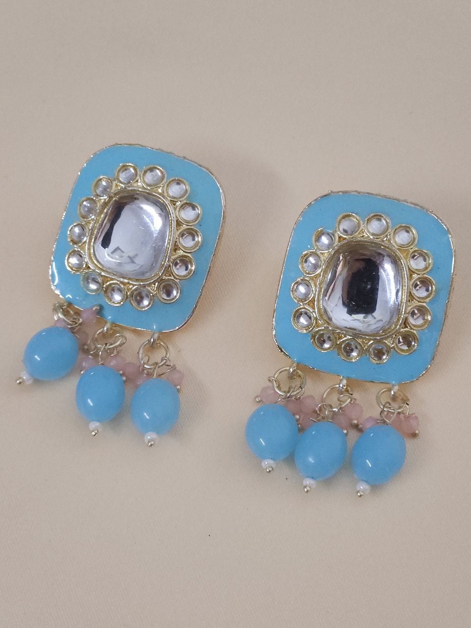 Sky Blue Kundan Choker Necklace