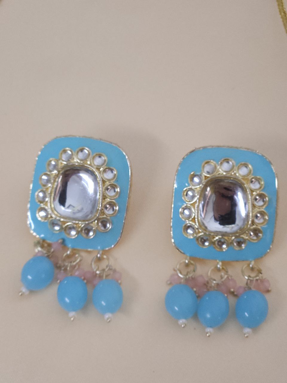 Sky Blue Kundan Choker Necklace