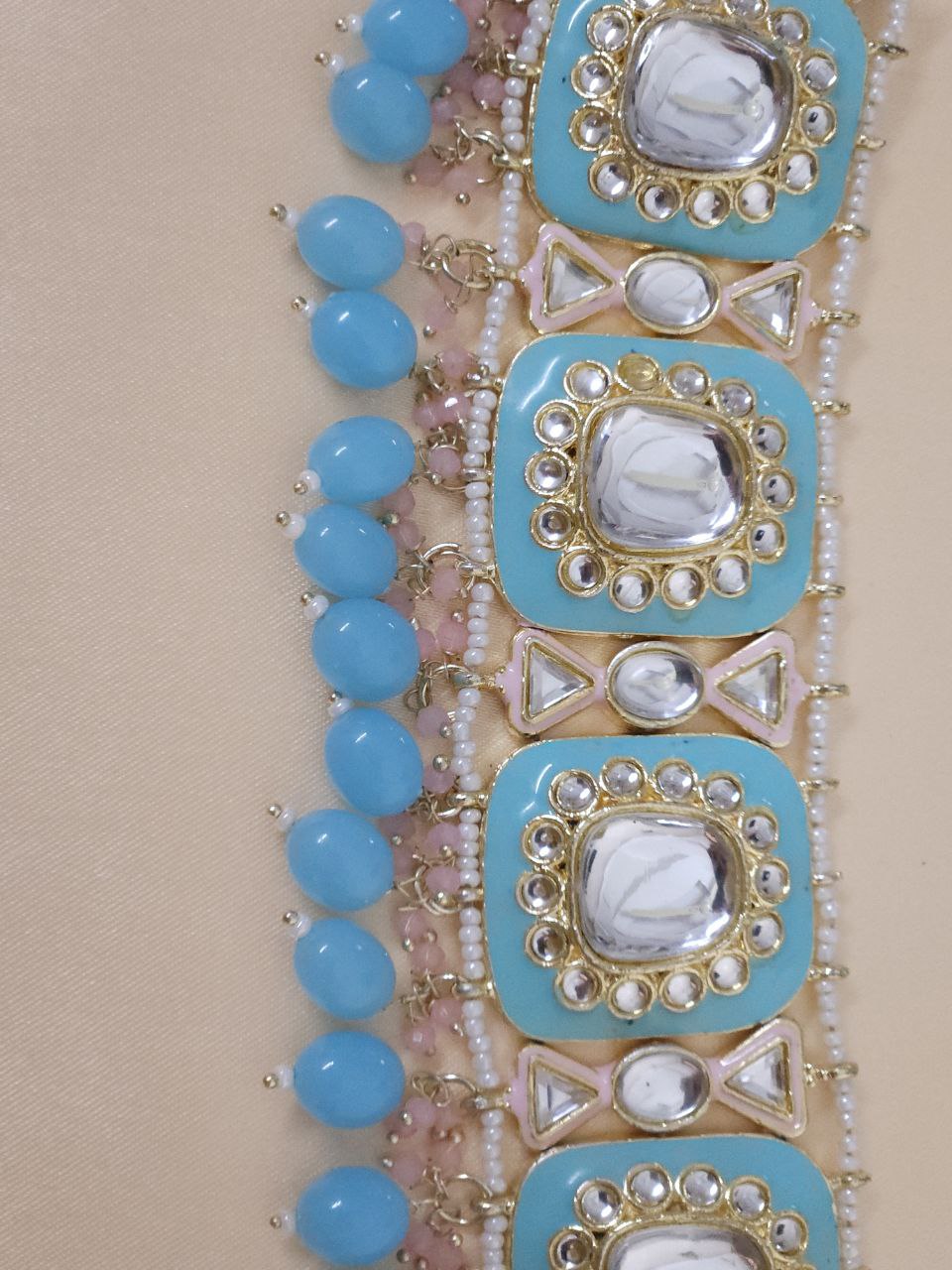 Sky Blue Kundan Choker Necklace