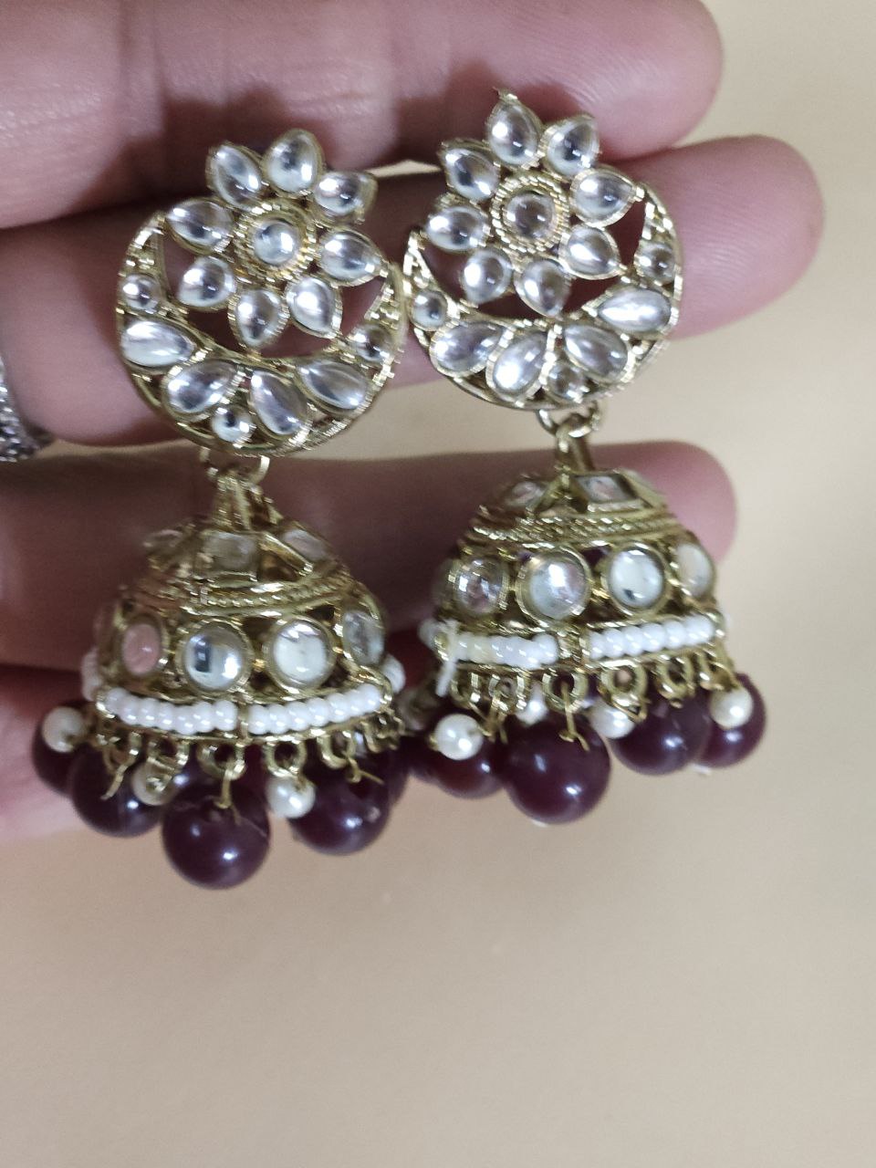 Coke-Color Kundan Choker Necklace