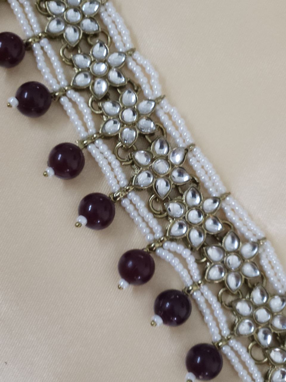 Coke-Color Kundan Choker Necklace