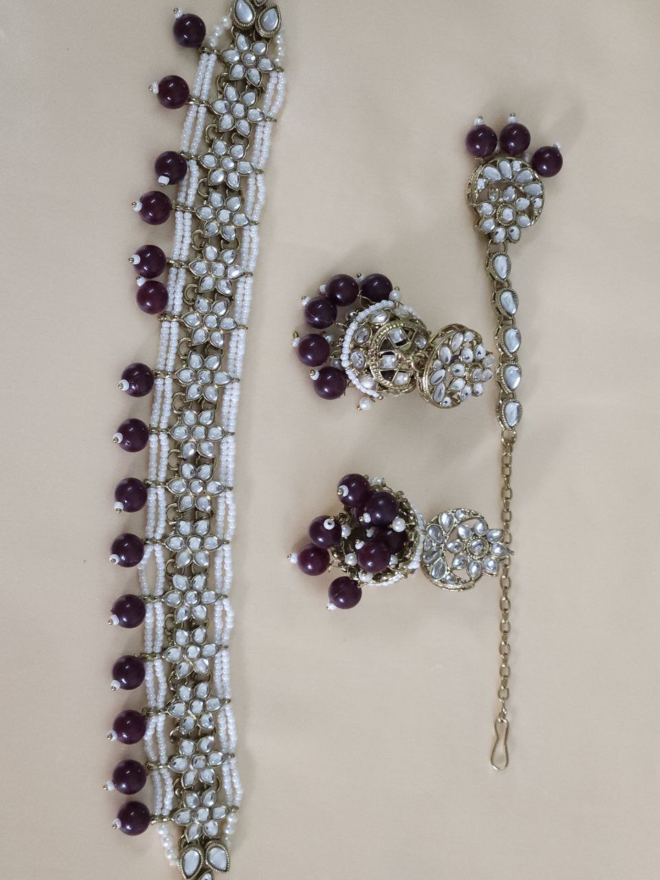 Coke-Color Kundan Choker Necklace