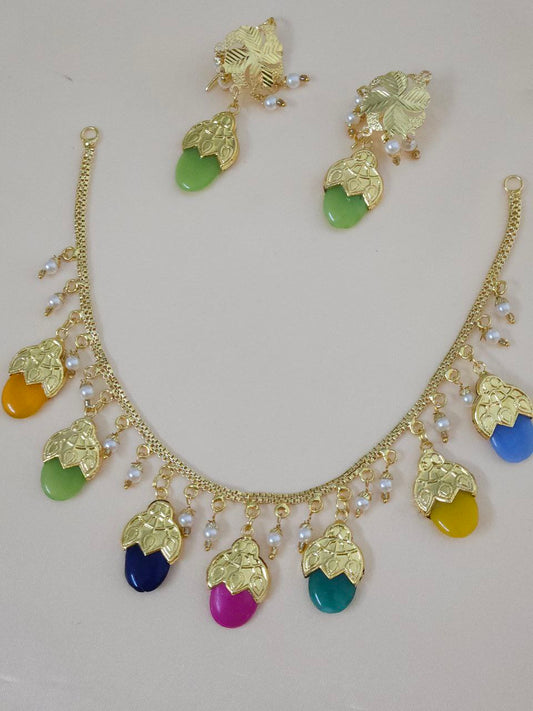 Multicolor Punjabi Gold Necklace
