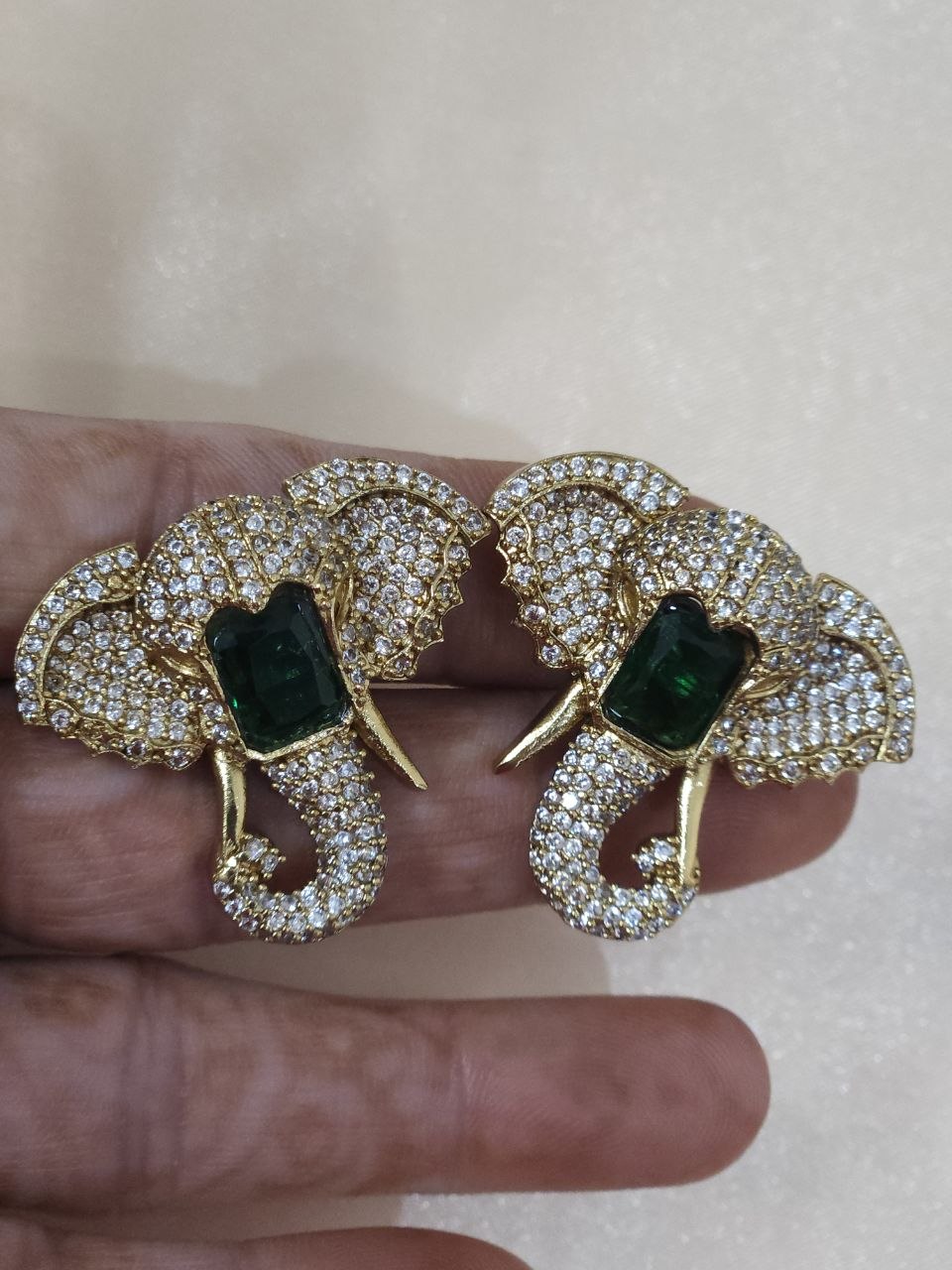 Vinayak Hydro Beads Green AD Long Necklace [Premium]