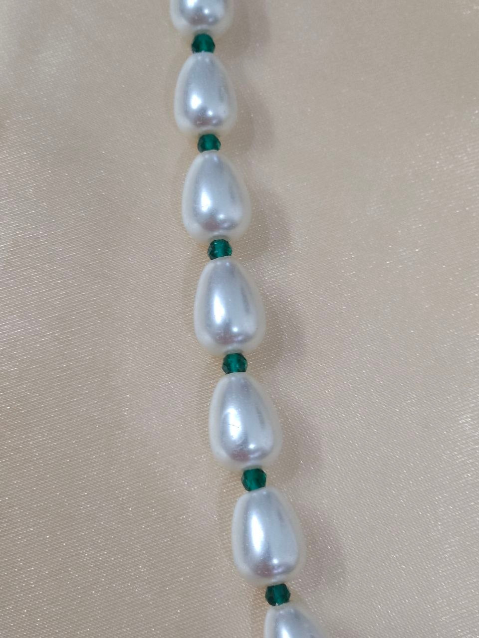 Vinayak Hydro Beads Green AD Long Necklace [Premium]