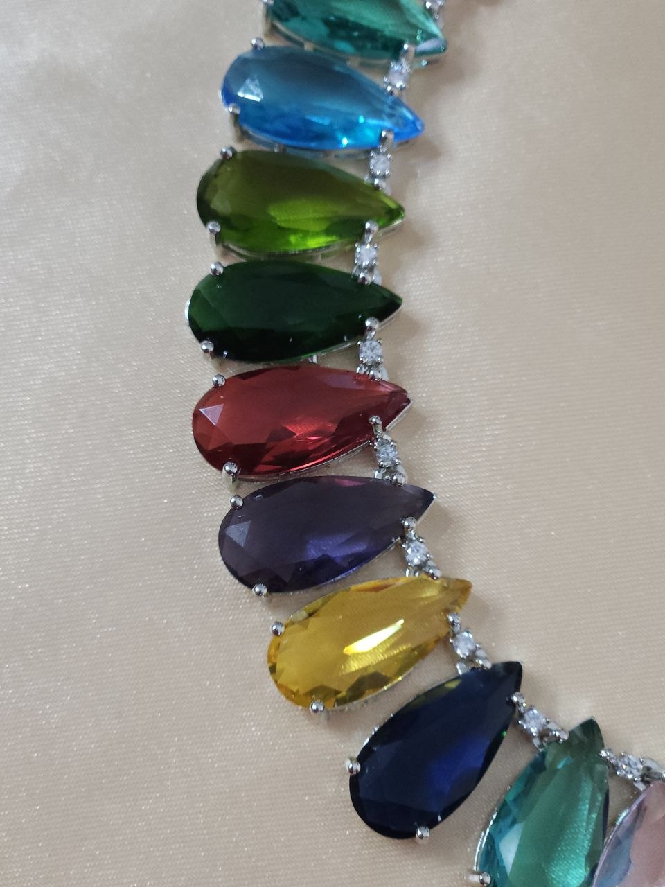 Celebrity Multicolor Luxe Navratan Drops AD Necklace [Premium]