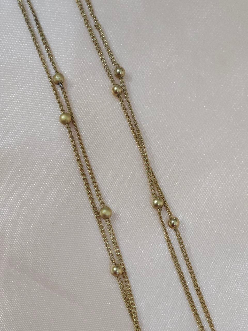 Mint 2-Layer Polki AD Long Necklace