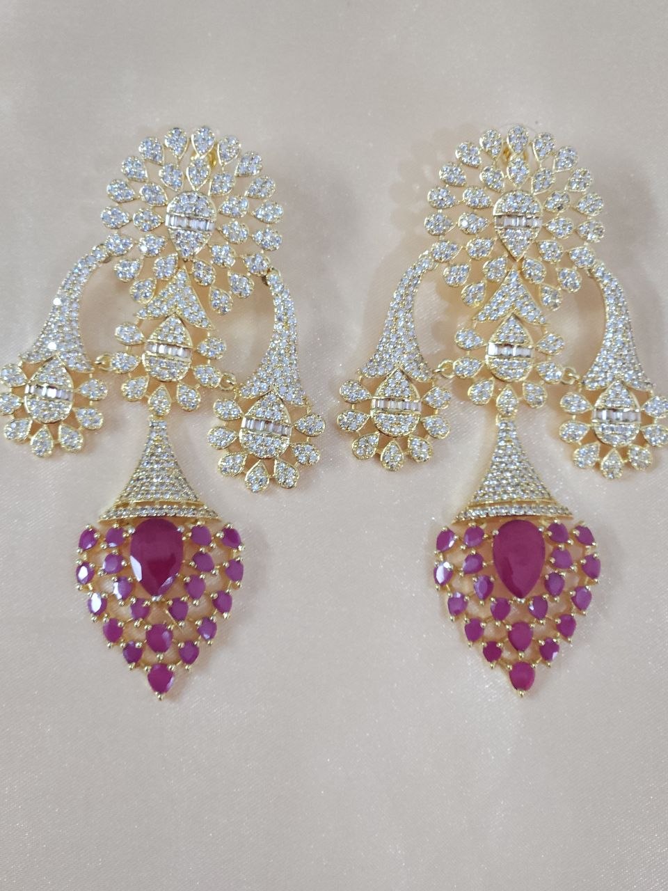 Designer Nano Ruby Heavy Bridal AD Necklace [GJ Polish]