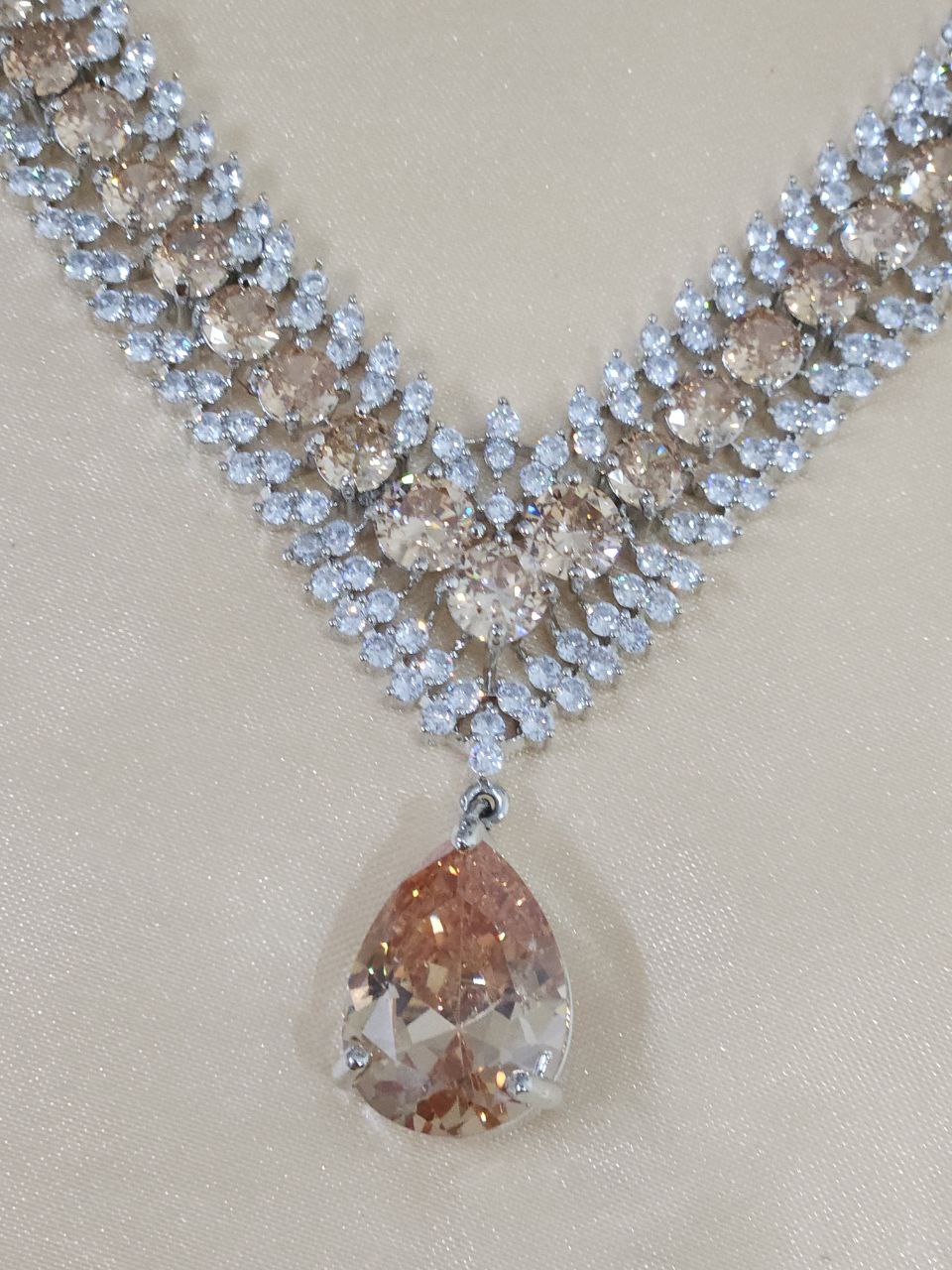 Champagne Celebrity V-Shape AD Necklace