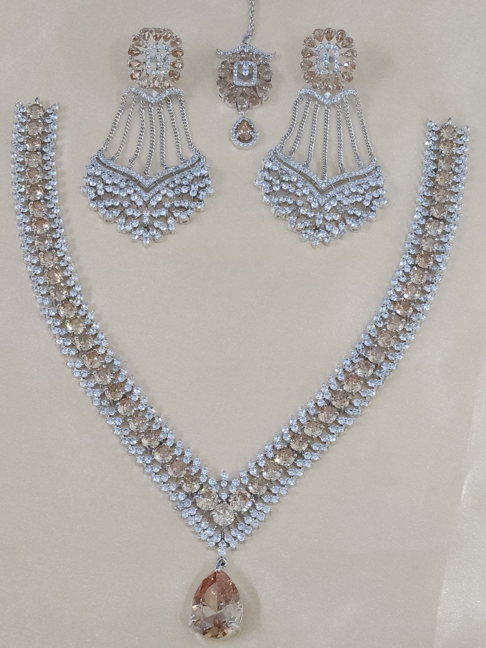 Champagne Celebrity V-Shape AD Necklace