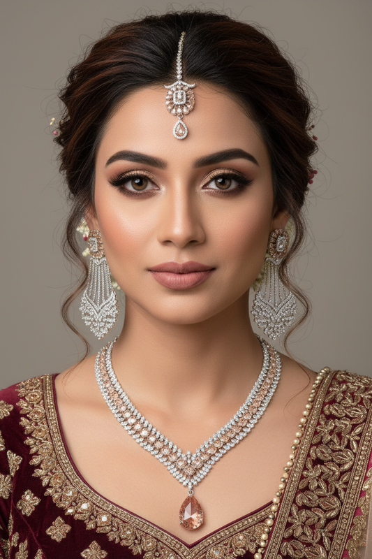 Champagne Celebrity V-Shape AD Necklace