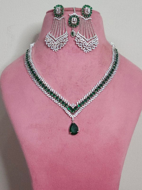 Green Celebrity V-Shape AD Necklace