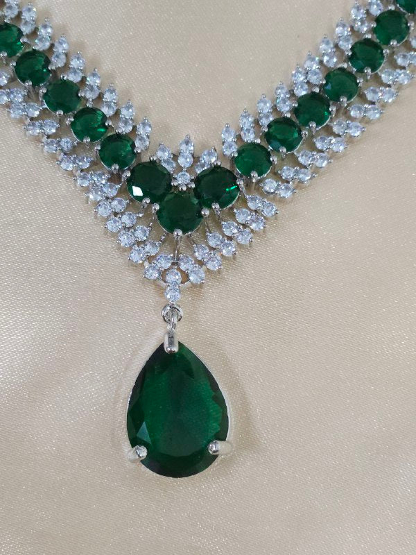 Green Celebrity V-Shape AD Necklace