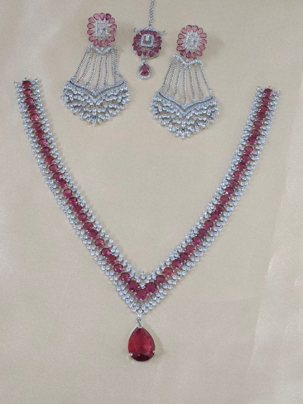 Red Celebrity V-Shape AD Necklace