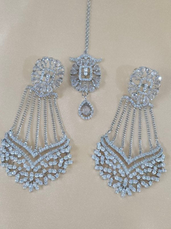 White Drop Celebrity V-Shape AD Necklace