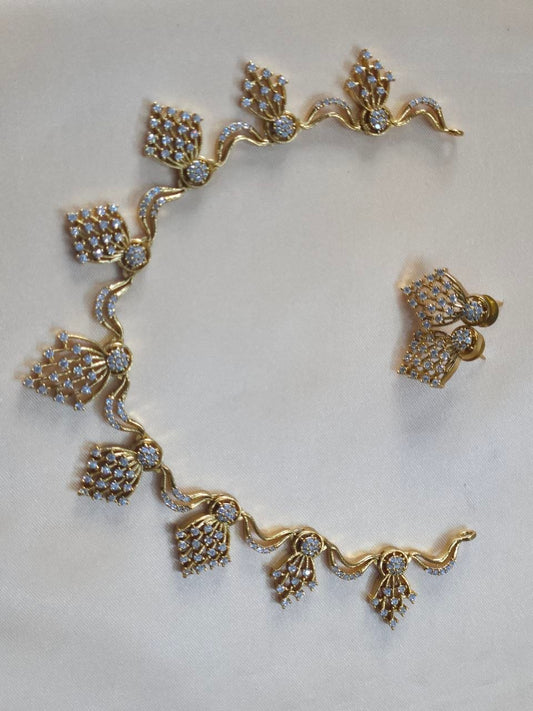 Designer Gold AD Necklace