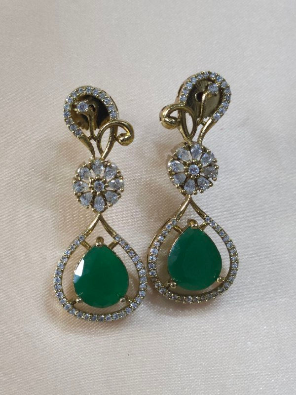 Designer Emerald Green AD Necklace