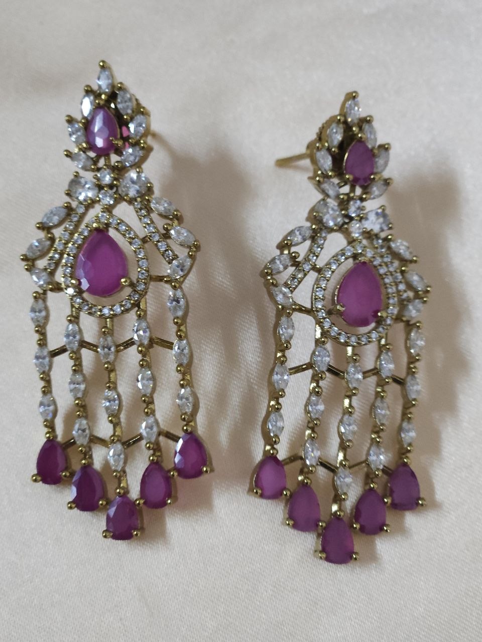 Hangings Ruby Victorian AD Temple Bridal Necklace