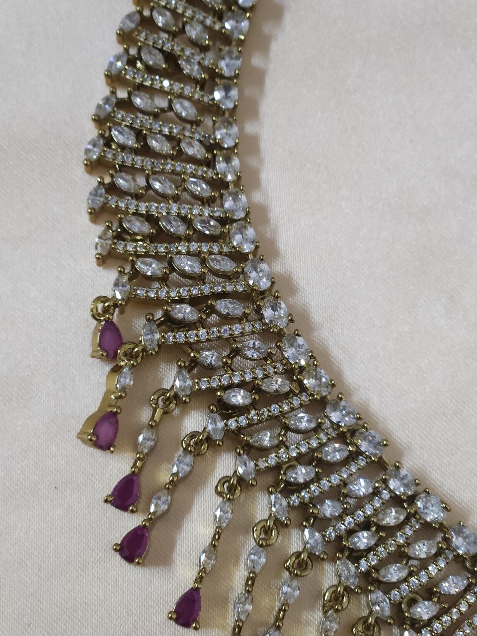 Hangings Ruby Victorian AD Temple Bridal Necklace