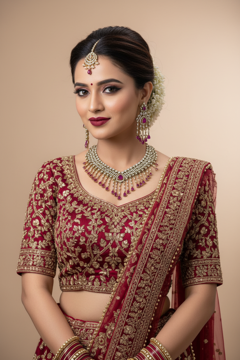 Hangings Ruby Victorian AD Temple Bridal Necklace