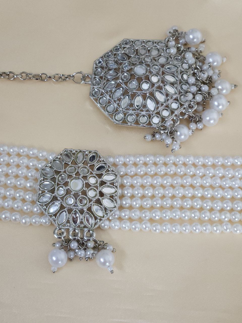 White Pearl Choker Necklace