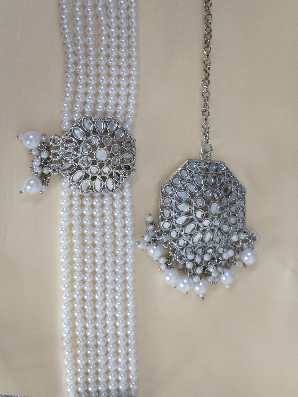 White Pearl Choker Necklace