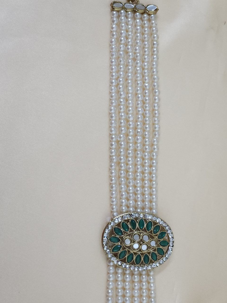 Green Mirror Pearl Choker