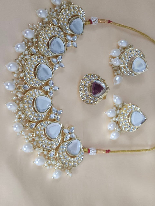 Ivory Kundan Pearl Necklace