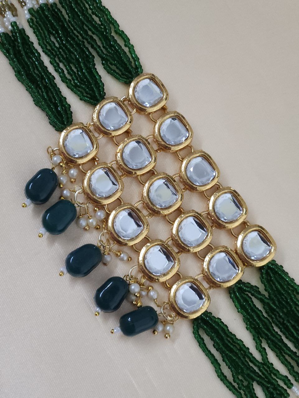 Green Bandhai Choker Necklace