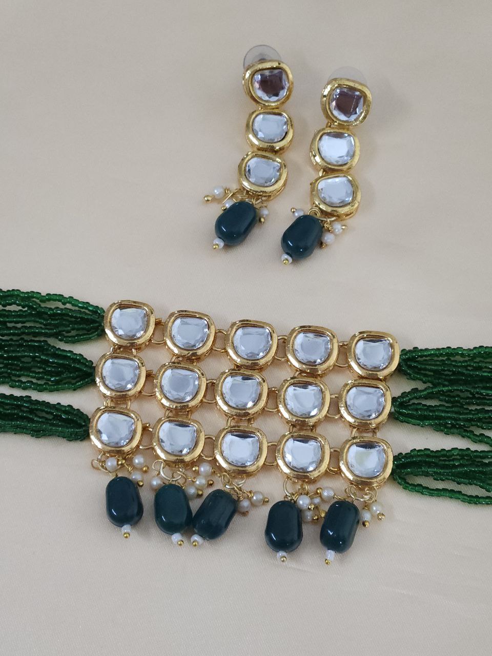 Green Bandhai Choker Necklace