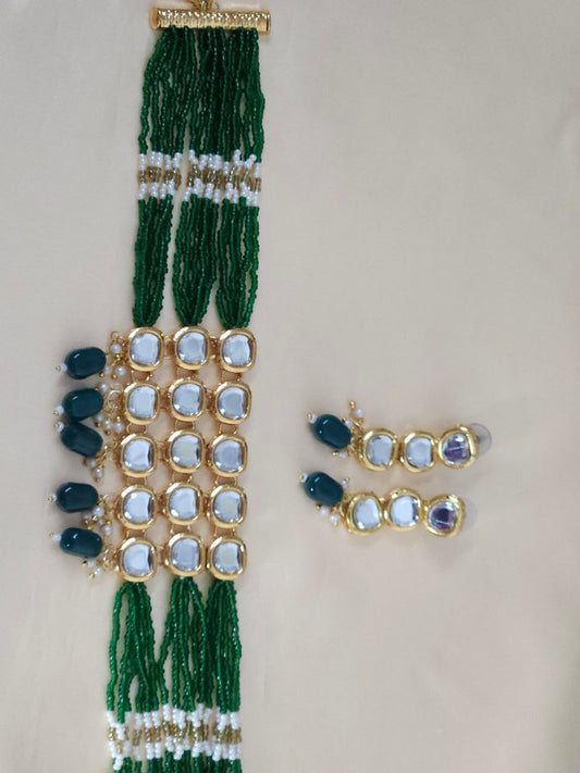 Green Bandhai Choker Necklace