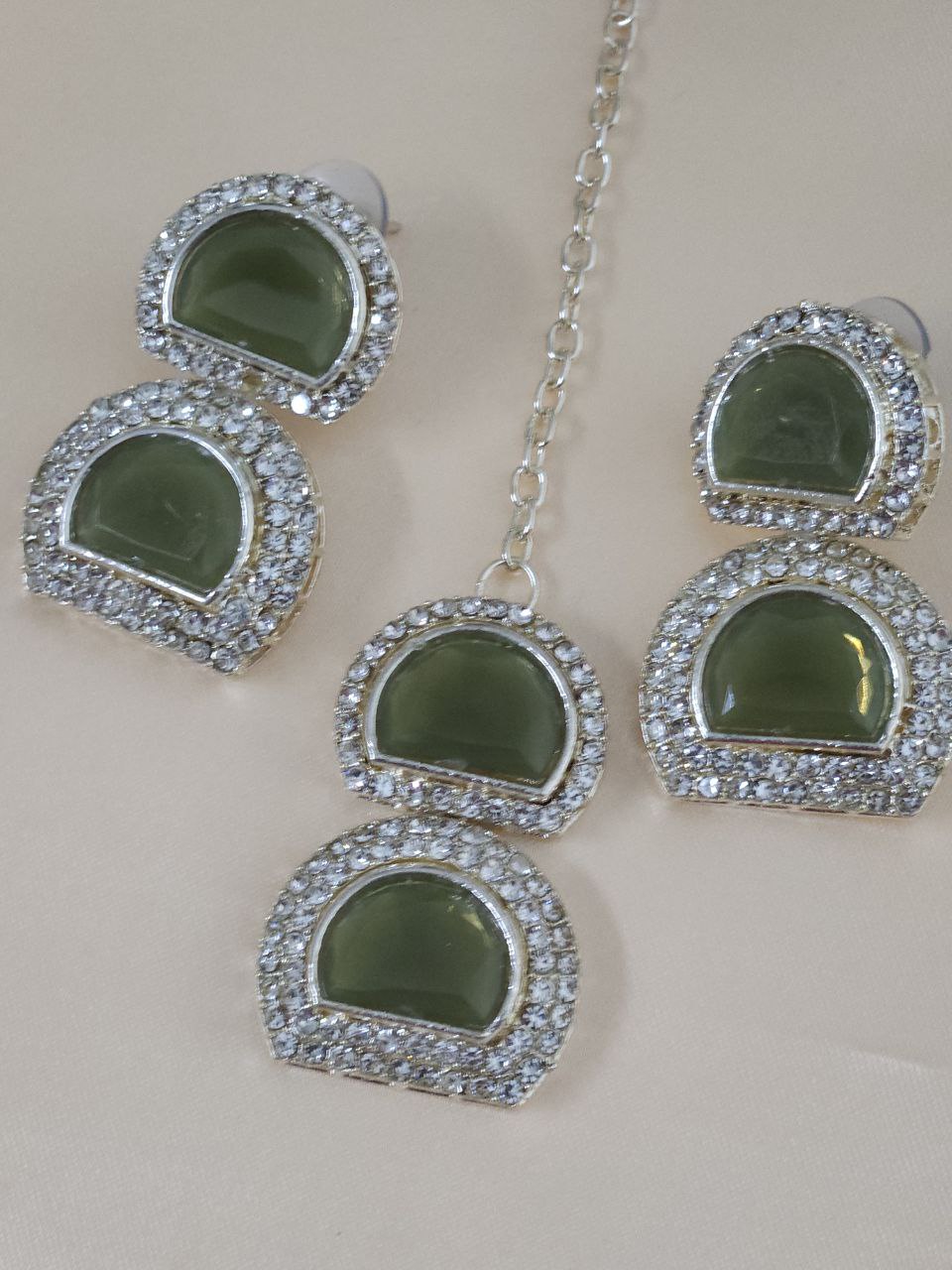 Mehendi Green Moon Big Necklace