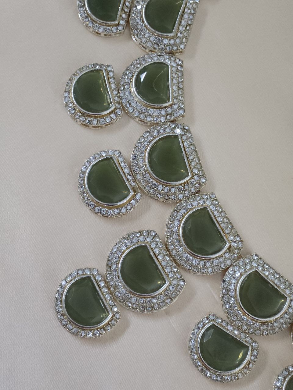Mehendi Green Moon Big Necklace