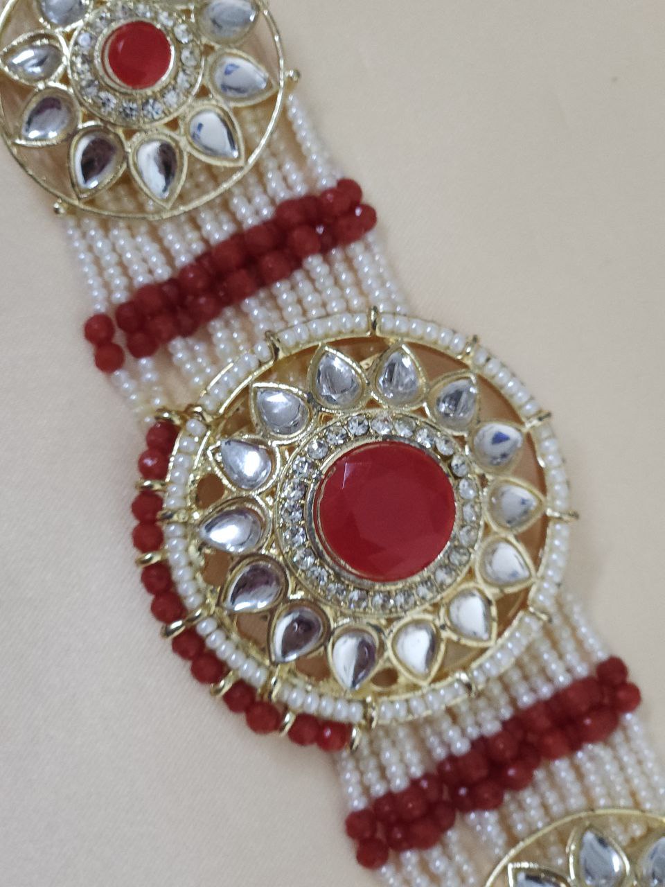 Red Pearl Choker Necklace