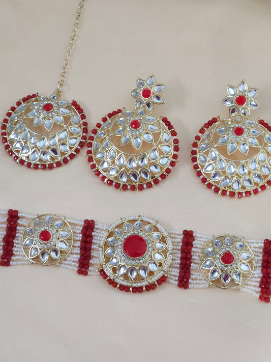 Red Pearl Choker Necklace