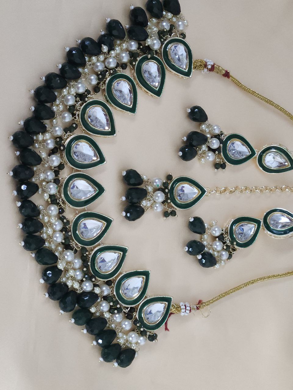 Green Drops Kundan Choker Necklace